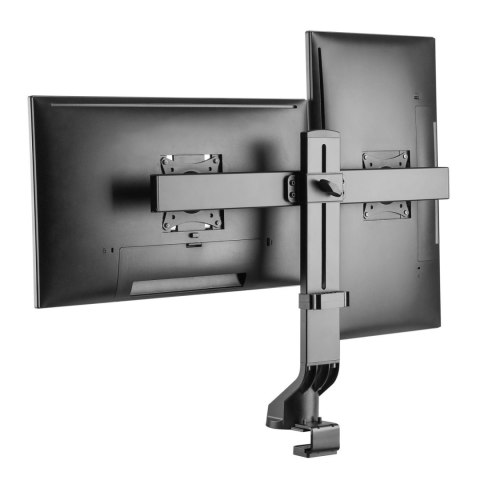 Uchwyt / wieszak biurkowy na dwa monitory / podwójny Maclean, VESA 75x75 100x100, 17"-27", max 14kg, MC-854