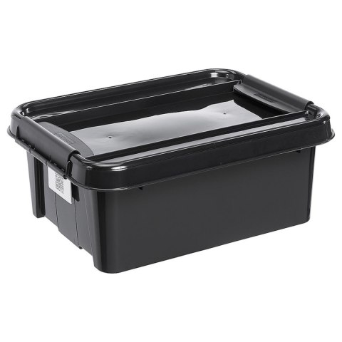 Pojemnik z pokrywą PlastTeam ProBox Recycle QR 21L czarny