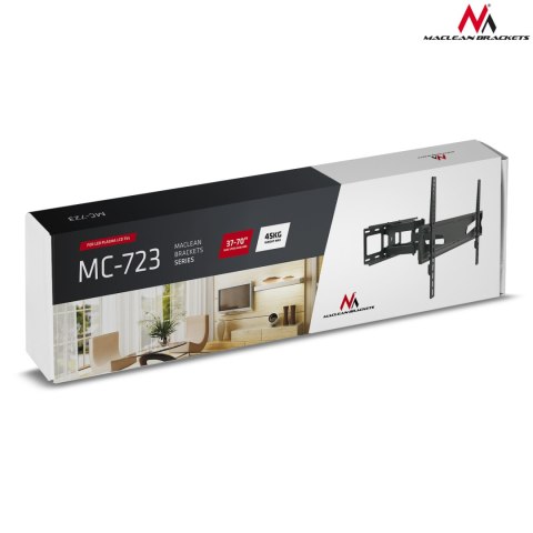 Uchwyt / wieszak do TV Maclean, uniwersalny, max VESA 600x400, 37-80" 45kg, czarny, MC-723 B