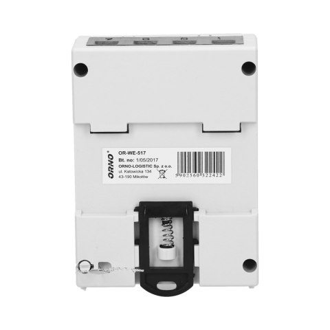 3-fazowy licznik energii elektrycznej, 80A, port RS-485, wielotaryfowy, 4,5 moduły, DIN TH-35mm
