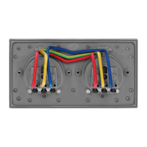 Hermetyczne gniazdo elektryczne podwójne, IP55