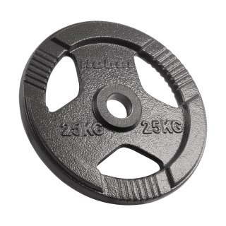 Obciążenie żeliwne olimpijskie 25kg, otwór 51mm, talerz z uchwytami, REBEL ACTIVE