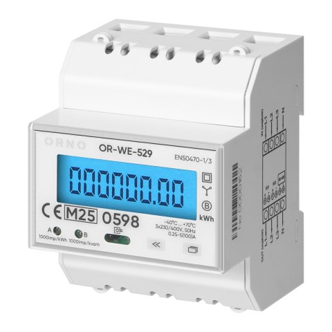 3-fazowy licznik energii elektrycznej, 100A, port RS-485, MID, 4 moduły, DIN TH-35mm, PV-Ready
