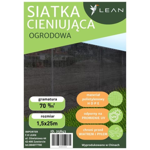Siatka Cieniująca Na Ogrodzenie Płot Maskująca Czarna 1.5M 25M 70g/m?