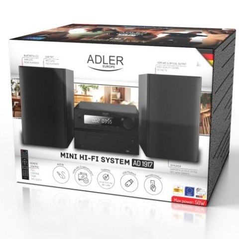AD 1917 Wieża hi-fi z bluetooth, cd, usb i radiem fm