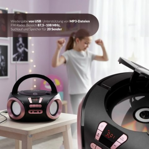 AD 1181 black copper Radio boombox cd-mp3 | usb | fm radio | aux | gniazdo słuchawkowe