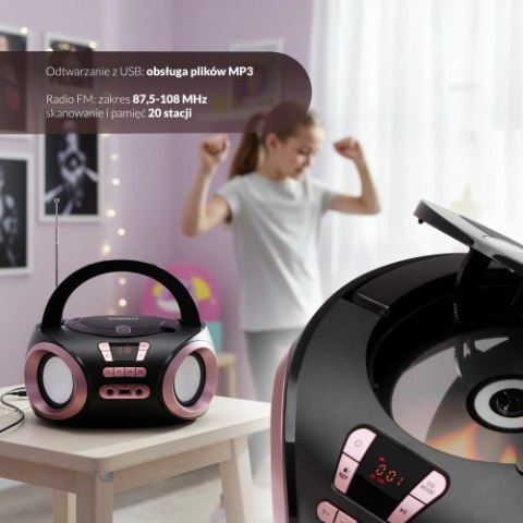 AD 1181 black copper Radio boombox cd-mp3 | usb | fm radio | aux | gniazdo słuchawkowe