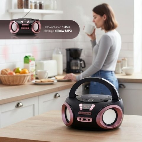 AD 1181 black copper Radio boombox cd-mp3 | usb | fm radio | aux | gniazdo słuchawkowe