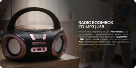 AD 1181 black copper Radio boombox cd-mp3 | usb | fm radio | aux | gniazdo słuchawkowe