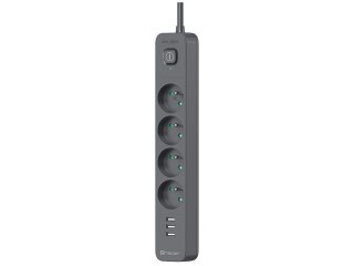 Listwa zasilająca antyprzepięciowa TRACER Power Line+ mobile ready 5 m (4 gniazda + 3x USB A, 5V 2,4A)