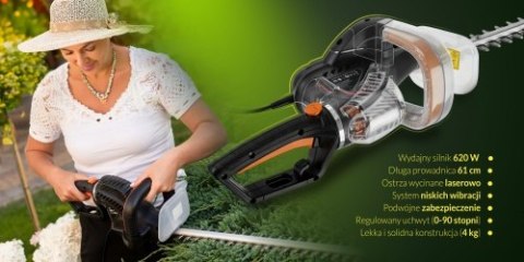 AD 6814 Elektryczne nożyce do żywopłotu | długość ostrza 61 cm | ostrza wycinane laserowo | zestaw z akcesoriami