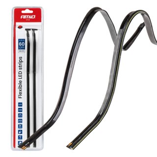 Paski led cob do samochodu boczne białe 2x30cm 12v amio-04575
