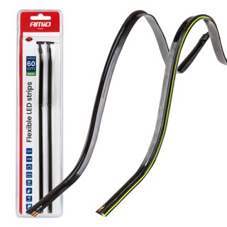 Paski led cob do samochodu boczne zielone 2x30cm 12v amio-04577