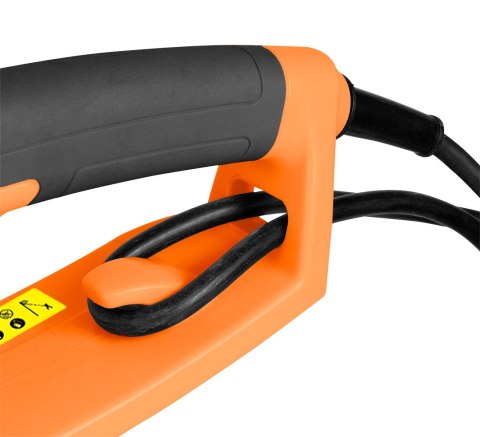Urządzenie ogrodowe 2w1 z wysięgnikiem: pilarka łańcuchowa 750W 250mm+nożyce do żywopłotu 550W 460mm