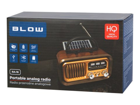 77-555# Radio przenośne analogowe am/fm bt blow ra16 solarne
