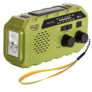 AD 1197 Green Radio solarne z korbką ręczną