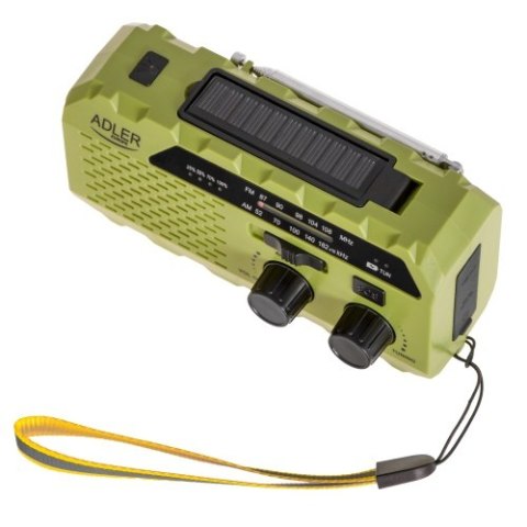 AD 1197 Green Radio solarne z korbką ręczną