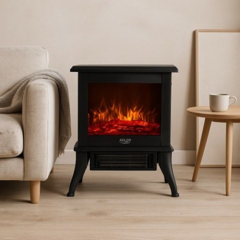 AD 7754 Kominek elektryczny | 2 poziomy grzania: 1000w / 1800w | efekt 3d płomienia | termostat