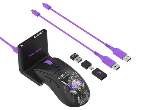 Mysz A4TECH BLOODY R73 ULTRA DUO WRLS 2,4G+USB Cypher Ghost