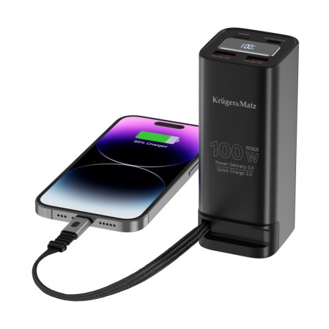 PowerBank Kruger&Matz 20000 mAh Li-ion 100W z funkcją QC oraz PD