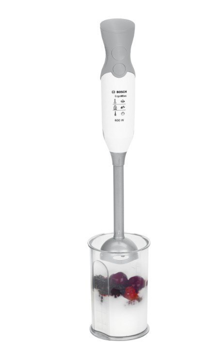 Blender bosch z pojemnikiem srebrny