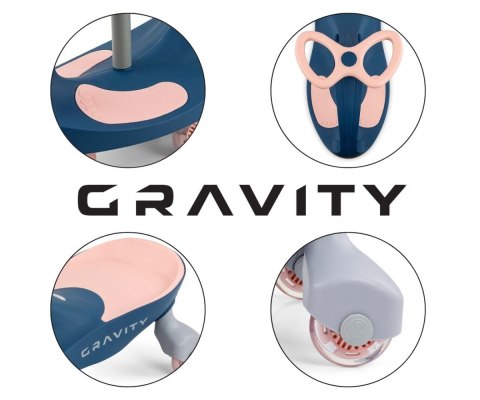 Jeździk grawitacyjny gravity granatowo-różowy