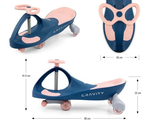 Jeździk grawitacyjny gravity granatowo-różowy