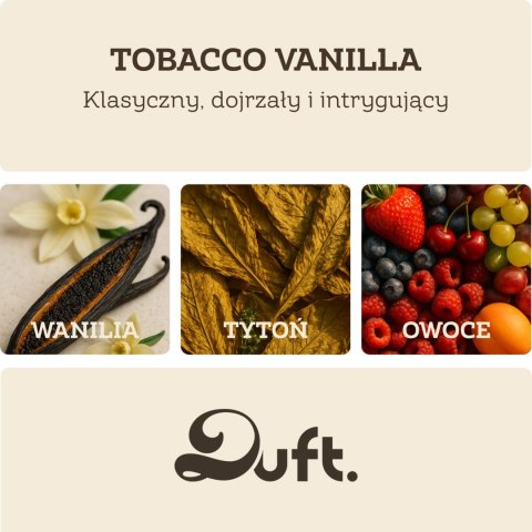 Zapach do samochodu DUFT Tobacco&Vanilia - drewniany dyfuzor na kratkę +2 wkłady