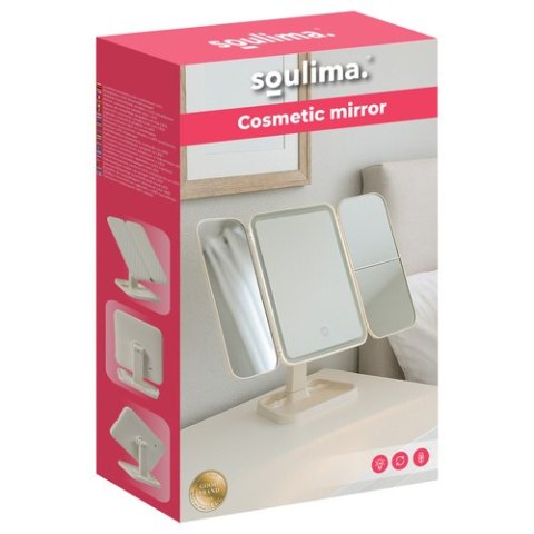 Lusterko kosmetyczne rozkładane LED Soulima 26952