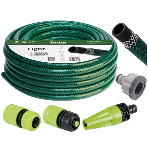Wąż ogrodowy 20m 1/2" Vartco + złączki + zraszacz