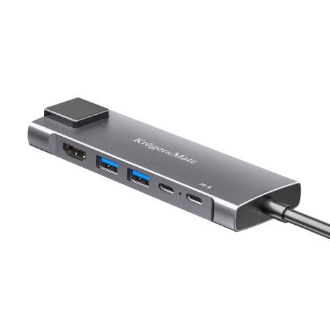 Adapter (HUB) USB typu C na HDMI/2x USB3.0/2x USB typu C/RJ45