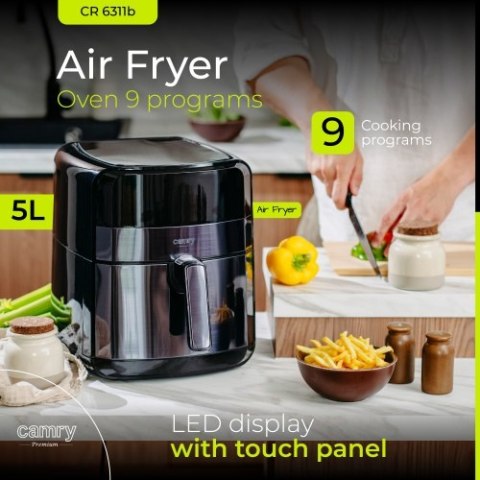 CR 6311b Black Frytkownica beztłuszczowa | 9 programów | 5,0 l | air fryer