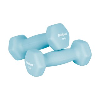 Hantelki żeliwne neoprenowe HEX zestaw 30kg (2x1kg+2x2kg+2x3kg+2x4kg+2x5kg), REBEL ACTIVE