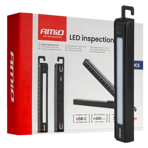 Zestaw lamp inspekcyjnych akumulatorowych xte+smd 600mah 10 szt. (batt) amio-04670