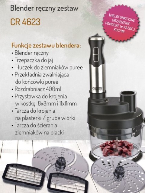 CR 4623 black Blender ręczny zestaw 1600w