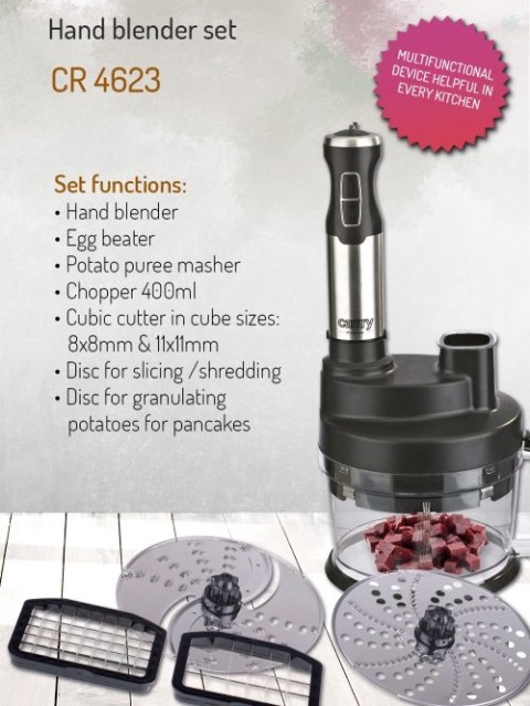 CR 4623 black Blender ręczny zestaw 1600w
