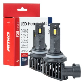 Żarówki samochodowe led f25 silver full canbus 52w hb4 9006 12v 24v amio-04707