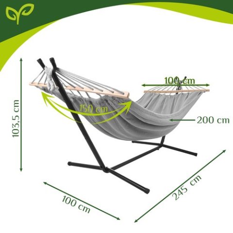 Hamak ogrodowy 200x150cm Gardlov ze stelażem 27293