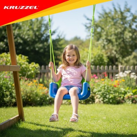 Huśtawka dla dzieci 3w1 zielono-niebieska Kruzzel