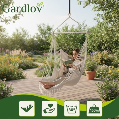 Huśtawka - fotel wiszący 210cm beżowy Gardlov