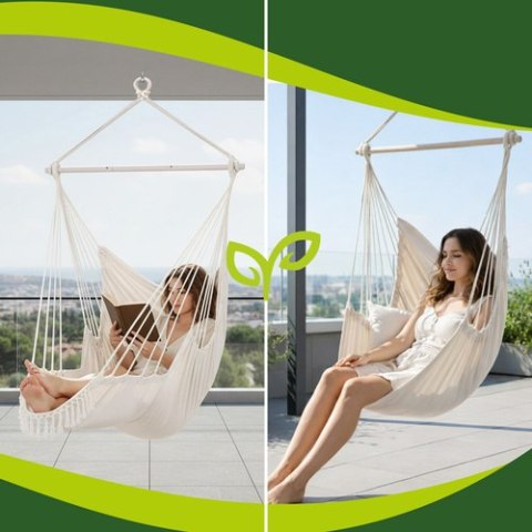Huśtawka - fotel wiszący 210cm beżowy Gardlov