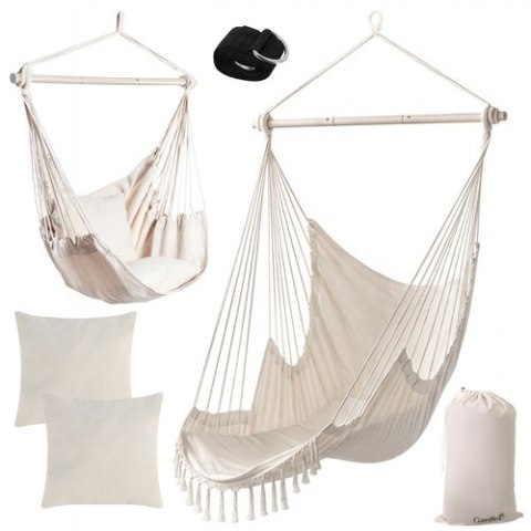 Huśtawka - fotel wiszący 210cm beżowy Gardlov
