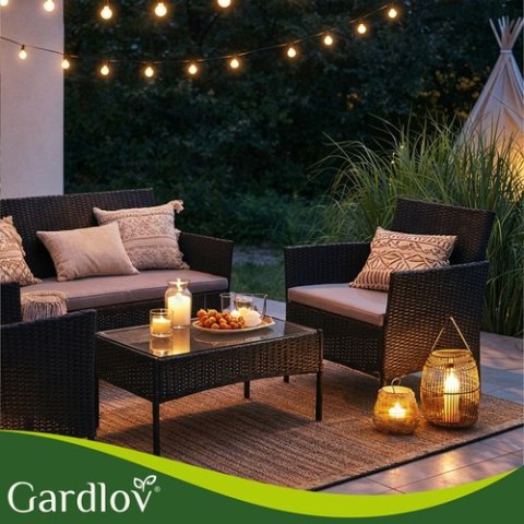 Meble ogrodowe rattanowe czarne Gardlov 26908