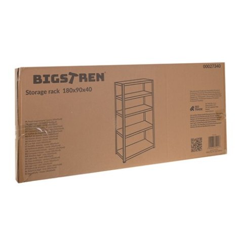 Regał magazynowy - czarny 180x90x40 Bigstren