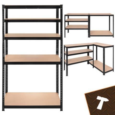 Regał magazynowy - czarny 180x90x40 Bigstren