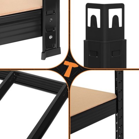Regał magazynowy - czarny 180x90x40 Bigstren