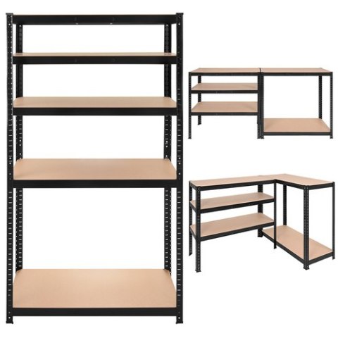 Regał magazynowy - czarny 180x90x40 Bigstren