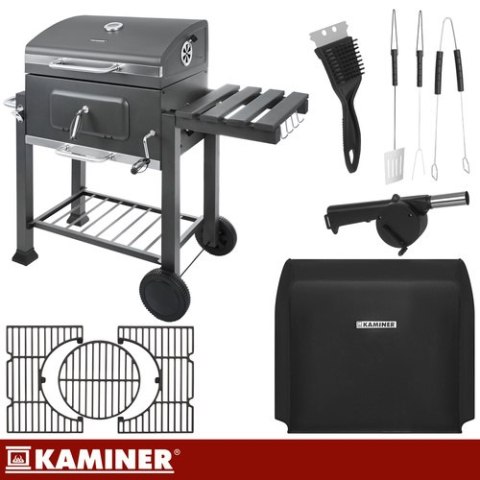Grill ogrodowy z pokrywą 116x55x110cm Kaminer