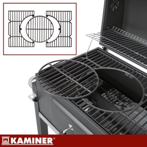 Grill ogrodowy z pokrywą 116x55x110cm Kaminer