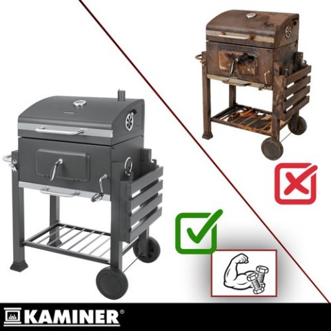 Grill ogrodowy z pokrywą 116x55x120cm Kaminer